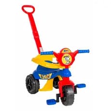 Triciclo Motoca Infantil Com Haste Removível Pedal Proteção Kemotoca Patrulha - Kendy