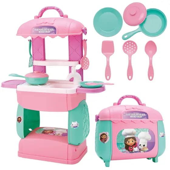 Bag Kitchen Casa Mágica Da Gabby Mini Cozinha Infantil Maleta 2 Em 1 Portátil  - Bambola