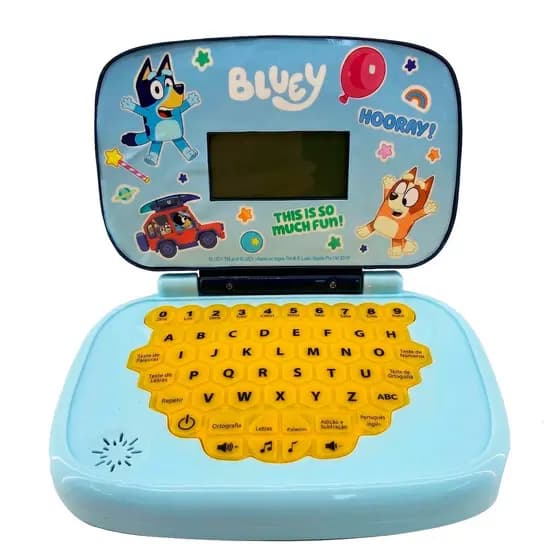 Laptop Educacional Bluey Ensina Inglês Português Matemática Infantil Brinquedo Interativo - Candide