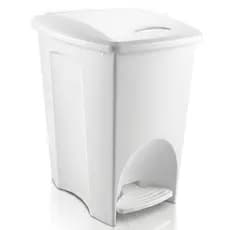 Lixeira 7 Litros Com Pedal Cesto Reforçado Multiuso Branca Para Banheiro Cozinha Decoração Plasútil