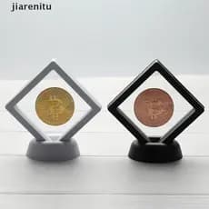 Jiarenitu Bitcoin Bit Coin Litecoin Ripple Metal Moeda Comemorativa Com Stand De Exposição