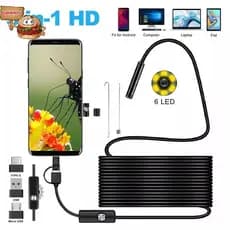 Jiarenitu 5.5MM Câmera Endoscópica Android 3 Em 1 Micro USB Tipo C Boroscópio Mini À Prova D'água LED Inspeção De Carro