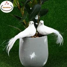 jiarenitop 2 Peças De Penas De Pombas Brancas , Espuma Artificial , Amante Da Paz , Pássaros , Decoração De Casa br