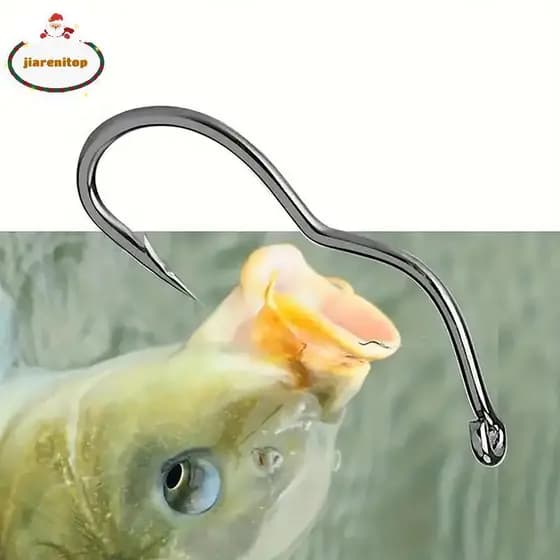 jiarenitop 50 Peças De Anzóis De Pesca Premium-Design Farpado Para Punho De Peixe Antiderrapante E Seguro | Confiável Ág