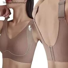 TGS 2025 Roupa Íntima Feminina Sem Costura Estilo Fino Seios Grandes Pequenos Fio Plus Size Sutiã Removível E Anti-Flaci