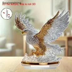 Bsbl 1 Peça Nova Águia Batendo 2D Decoração De Mesa Moderna Estatueta De Vaso De Animal Acrílico Ornamento Plano Para Ca