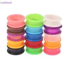LanGood 10 Pçs Profissional Barbeiro Tesouras De Cabelo Tesoura Anéis De Dedo Apertos Inserções Anel De Silicone Macio P