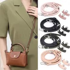 1Set Transformação De Correia De Bolsa De Couro Para Longchamp Mini Tote Conjunto Ombro Fivela De Alça De Corpo Cruzado Acessórios Sem Furos