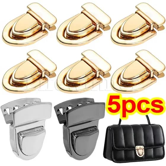 Fecho Metálico Fechadura De Metal Língua De Pato Saco Ferragens Peças Fechaduras De Polegar Para Bolsas De Mão Ombro Fazendo Couro 5Pcs Artesanato De Bricolagem