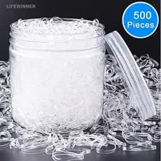 500 Pçs Feminino Menina Transparente Rabo De Cavalo Titular Elástico Borracha Faixas De Cabelo Laços Quentes