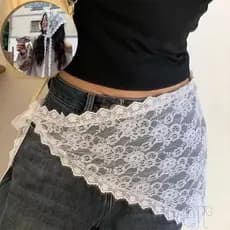 Lenço De Cabeça Triangular Com Acabamento Em Renda 160x30cm – Pano Feminino Para Mulheres , Envoltório De Cintura Versát
