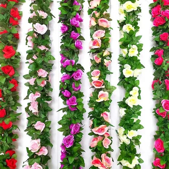 2,5 Metros De Planta Artificial Peônia Outono Vinhas Com Flores / Casamento Casa Decoração De Jardim