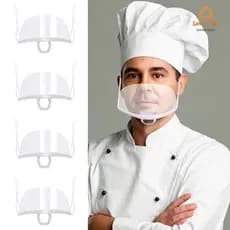 5/10 Pcs Máscara Plástica Multiuso De Proteção Higiênica Transparente Restaurante Máscaras Anti-Esguicho Reutilizáveis Para Chef De Garçom