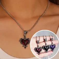 1/2/3 Pçs Espinhos Góticos Rosa Cruz Coração Colar-Design Exclusivo Y2K Escuro Vintage Clavícula Corrente-Acessórios De