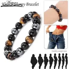 Pulseira De Contas De Circulação Sanguínea/Cura/Chakra/Obsidiana Negra Natural/Hematita