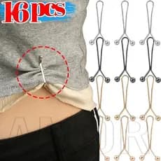 4/16Pcs Clipes Fixos Para Punho-Calças , Saia , Xaile De Lenço De Cabeça-Clip De Cintura Em Forma De UV-Antiderrapante , Sem Costura , Ajustável , Unisexo-Alfinetes De Broche-Acessórios De Vestuário