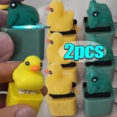 Pingente De Chaveiro De Pato Com Som Quack-Pressione E Jogue Brinquedo De Sapo Para Alívio Do Estresse , Apertar Portáti