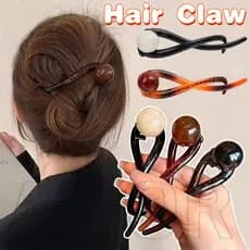 Grampo De Cabelo De Rabo De Cavalo Pérola-Grampos De Cabeça Traseira-Moda , Vintage , Doce-Garra Torcida Em Forma De S-P
