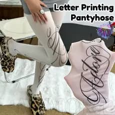 Leggings Góticas Y2K , Meia-Calça Elástica De Poliéster , Estampa De Letras Brancas JK Fashion Para Festivais De Convenç