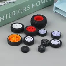 xinghernew 10 Pcs PC Roda De Brinquedo Pneus De Aro De Borracha DIY Mini Tecnologia 4WD Coloridos Furo Diâmetro 2mm 2.5m