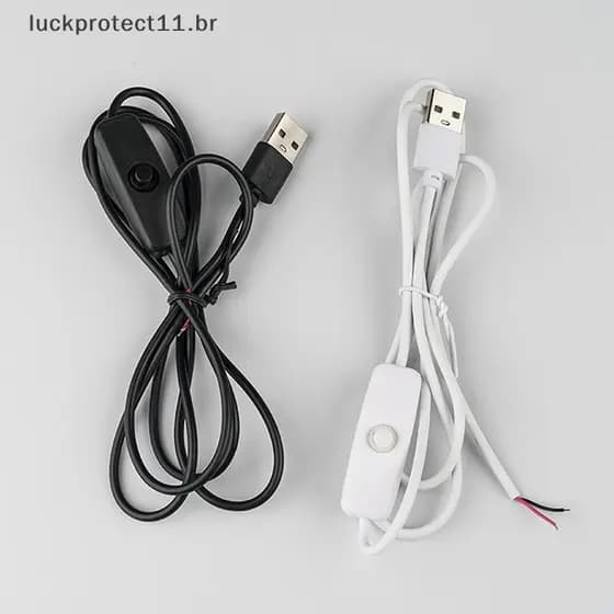 LTBR 5V Fio De Fonte De Alimentação 1M/1.5M USB Macho Para 2 Cabos De Conexão 501 Botão Liga/Desliga 2A Lâmpada De Tira