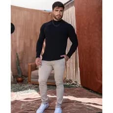 Blusa de Frio Sueter Masculina Segunda Pele Gola Alta Agasalho Toque de Algodão