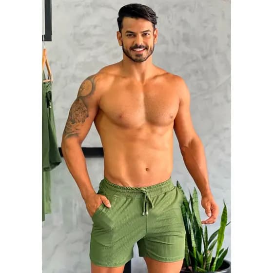 Bermuda Masculina Short Street Fitness Atividade Física Mauricinho Verão Ribana Canelada