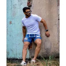 Camiseta Masculina Texturizada Moda Elegante Gola Redonda Manga Curta Exclusiva Barato Ribana