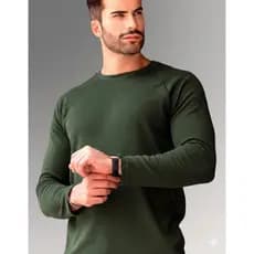 Blusa Manga Longa Raglan Toque de Algodão Inverno Frio Masculina