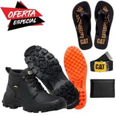 Bota Caterpillar Coturno Masculina Oferta + Cinto Carteira e Chinelo