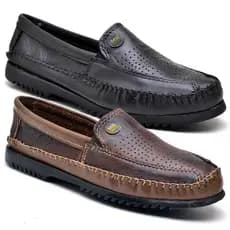 1 Par de Sapato Masculino Mocassim Couro Legítimo Promoção