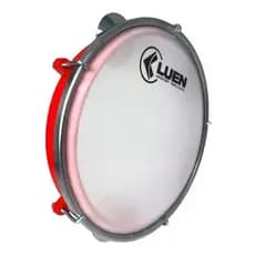 Pandeiro Profissional Luen 08 Abs Vermelho Pele Leitosa