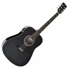 Violão Folk Elétrico Vck 380 Black Maple Flamed Vogga