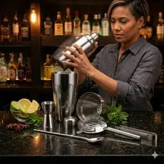 Kit Bar Coqueteleira Profissional 5Pçs Aço Inox 550ml Caipirinha
