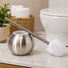 Escova Sanitária Banheiro Suporte Inox Durável Higienizador Prático Limpeza Fácil