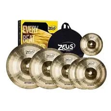 Pratos De Bateria Zeus Hybrid Set-e Liga B20 Kit Com 5