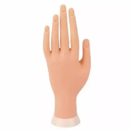 Mão Articulada De Treino De Silicone Para Manicures Unhas Em Gel Acrigel Fibra De Vidro