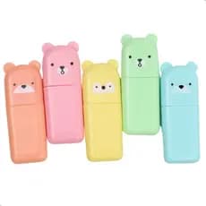 Kit Mini Caneta Marca Texto Ursinhos 5 Unidades Papelaria