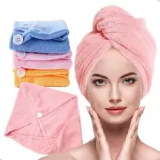 Touca Toalha Para Secar Cabelo Turbante Banho Cabeça