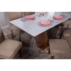 Toalha de Mesa PVC Transparente Impermeável 1,40 m x 1,40 m