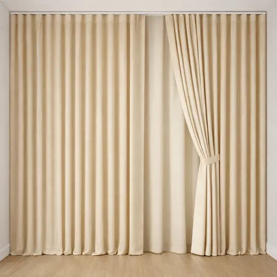 Cortina Linho Gaze com Blackout 5 m para Trilho Suíço Duplo
