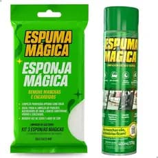 Kit Limpeza Espuma Mágica Proauto + Esponja Mágica Multiuso Carro Teto Estofado