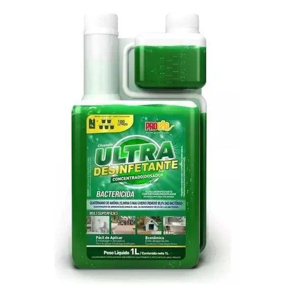Desinfetante Ultra Concentrado Pet Tira Cheiro Faz 100 Litros Quartenario Amonia