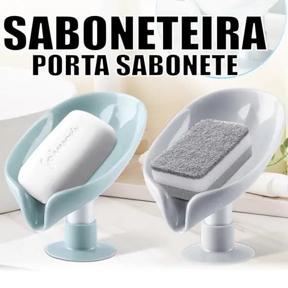 Saboneteira de Pia com Suporte Ventosa Forma de Folha