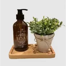 Porta Sabonete Líquido Vidro Âmbar ou Cristal com Pump Preto - 250ml