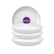 Conjunto 4 Pratos Fundos Blanc Duralex 22Cm Vidro Branco Resistente E Elegante
