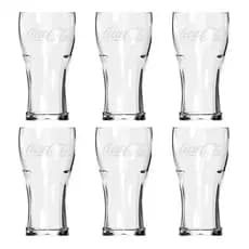Jogo De Copos Coca Cola Vidro 470ml Contour Nadir 6pcs