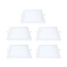 Kit 5 Painel Led Alumínio Quadrado Embutir 18w Bivolt Avant