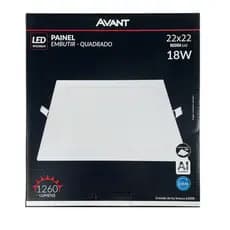 Painel Led Embutir Quadrado 18w Bivolt Avant Branco Frio