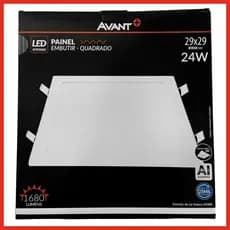 Avant Painel Plafon Led Embutir Quadrado 30cm Frio 6500K 24w Forro Sanca Pvc